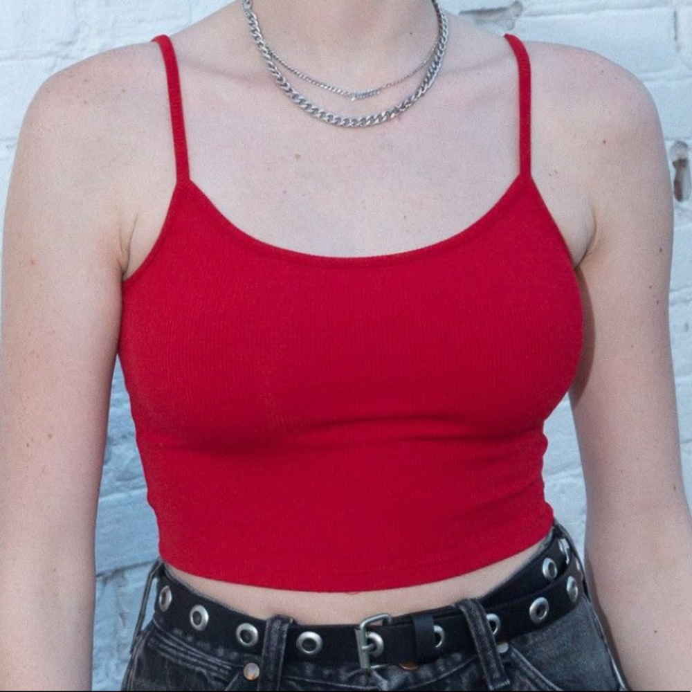 BRANDY MELVILLE - Red Skylar Tank (os)